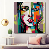 Woman's face - painting by numbers